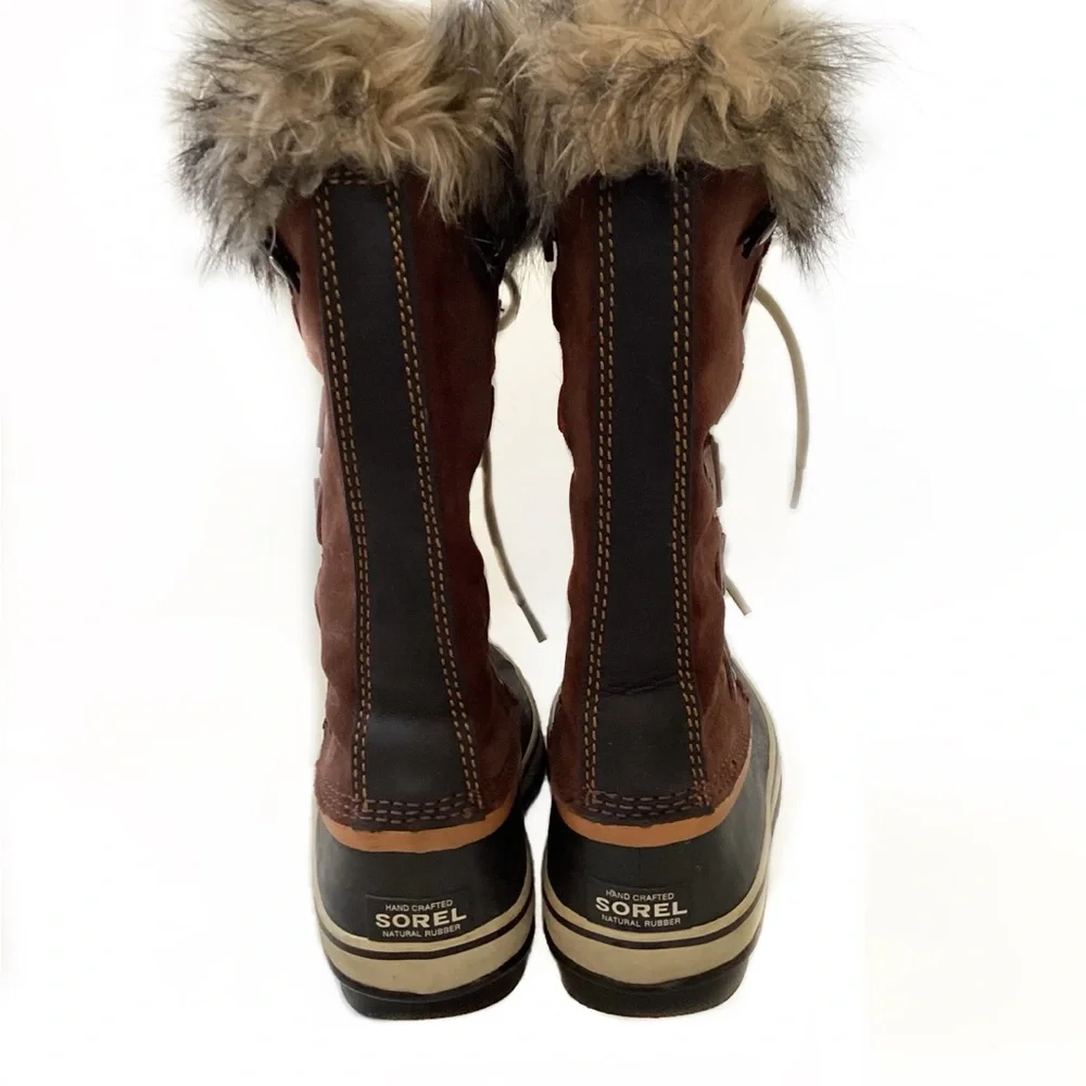 Sorel Joan of Arctic Wool lined Fur Trim Tall Brown Boots. 9 - Picture 6 of 9